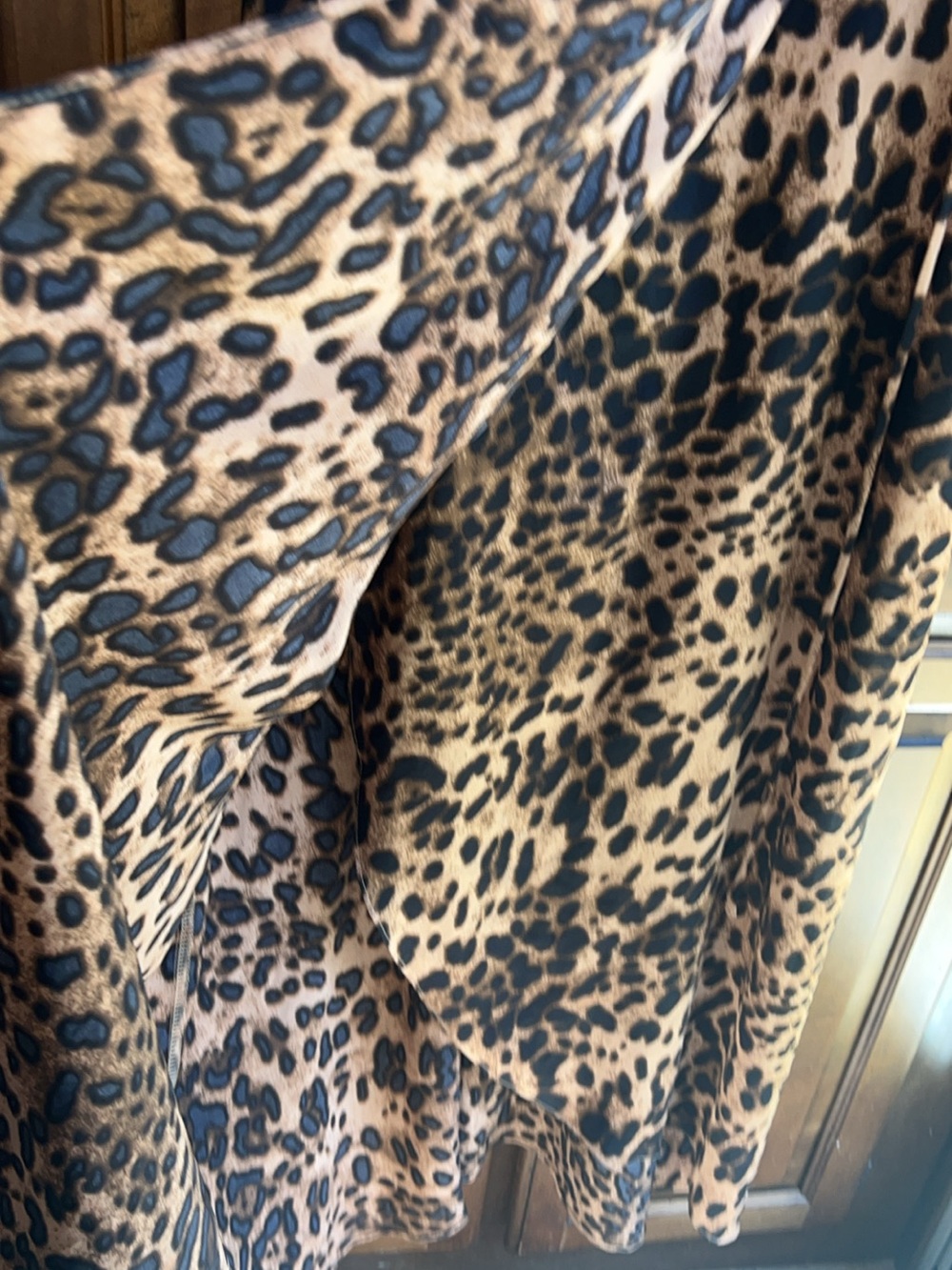 Lulus Mischievous Me Leopard Print Satin Maxi Dress L Faux Wrap Tie Back L - Picture 14 of 17